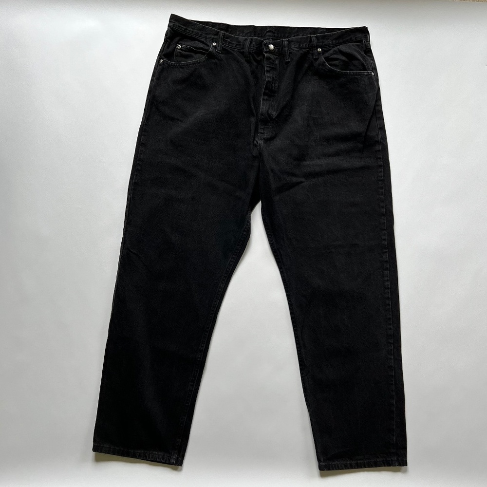 Wrangler Relaxed Fit Men Black Denim Jeans, Size 46